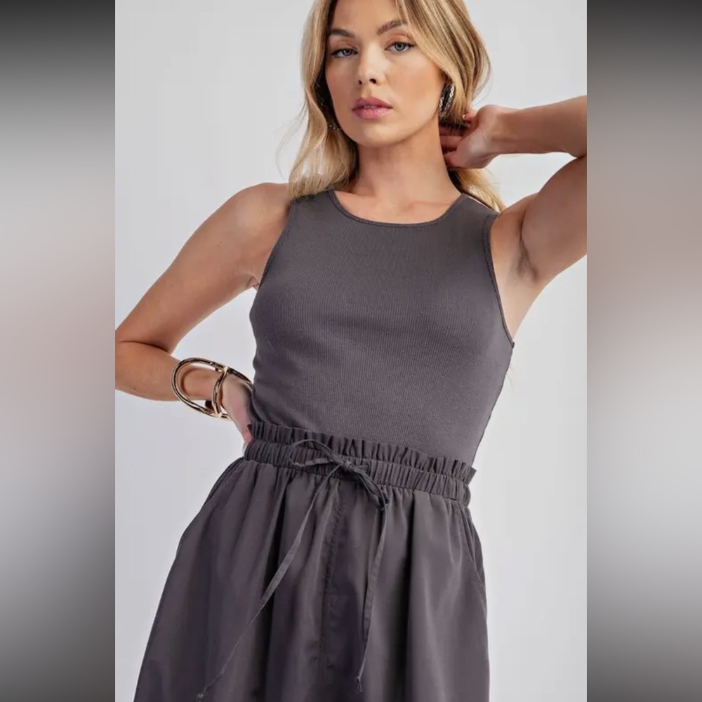 Heyson Charcoal Tank Top Utility Dress - Picture 5 of 9